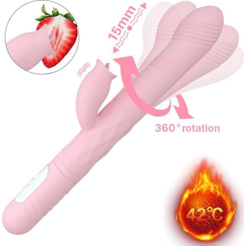 36 Frequency Dildo Vibrator Telescopic Swing Vibrator Female Masturbation Device Intelligent Heating G-spot Vagina Stimulator