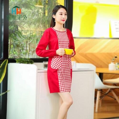 Apron long-sleeved oil-proof Korean fashion home kitchen cooking gown adult anti-dressing full-body female overalls