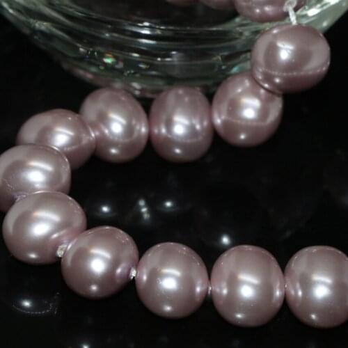 Hot sale shell pearl 13*15mm approx oval natural purple fine jewelry diy bracelet necklace smooth loose beads 15inch B2270
