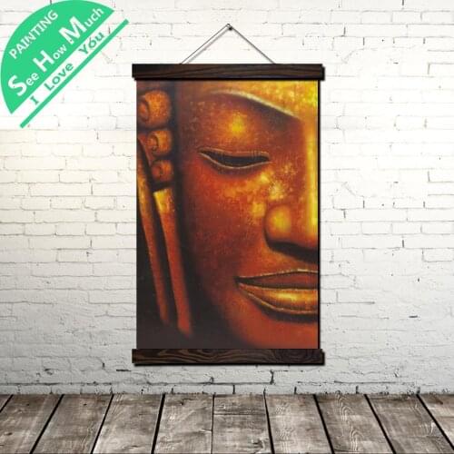 Art Gallery Golden Face Scroll Painting Canvas Vintage Poster and Prints Wall Art Pictures Bedroom Farmhouse Decoration