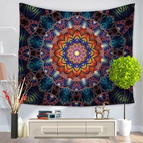 Indian Hippie Bohemian Psychedelic Peacock Mandala Wall Hanging Floral Gold Bedding Tapestry Moroccan Decor Camping Mat yoga mat