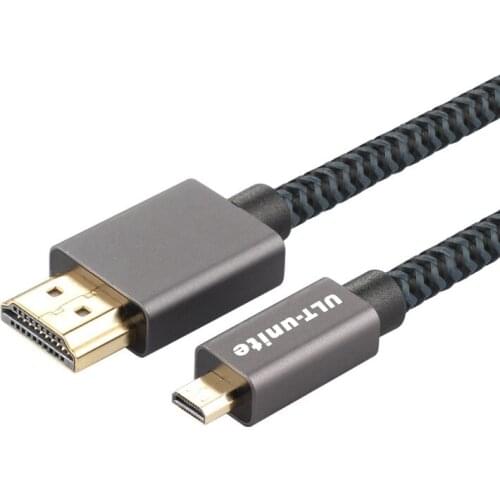 HDMI A-D 4K HD cable MicroHDMI cable 19+1 standard PP yarn aluminum shell TV Cable
