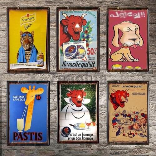 Giraffe Plaque Vintage Metal Plate Tin Signs Wall Poster Decals Plate Painting Bar Club Pub Home Decor Wall 30*20cm