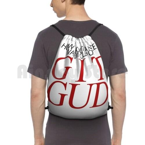 A Nice Warm Cup Of Git Gud ( Version 1 ) Backpack Drawstring Bags Gym Bag Waterproof Dark Souls Demons Souls Dark Souls