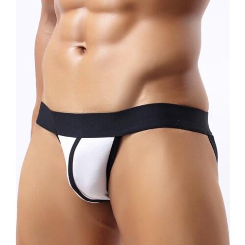 Brand Sexy Mens Underwear Jockstraps Cotton Sexy Jocks Bikini G-strings Men Thong Cuecas Male Panties Briefs Gay underwear Penis