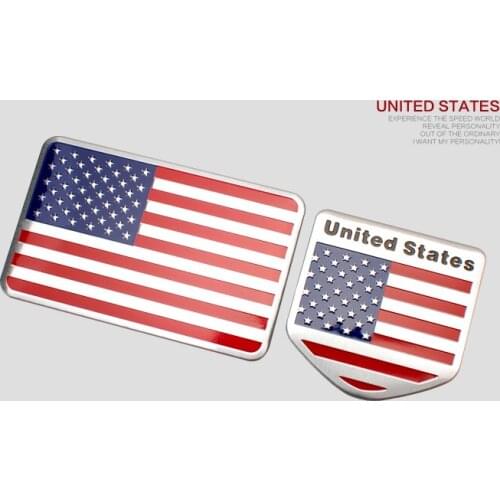 Set American USA Flag Trunk Side Tailgate Emblem Badges Stickers Auto Trunk Tailgate Motorbike Car Accessories