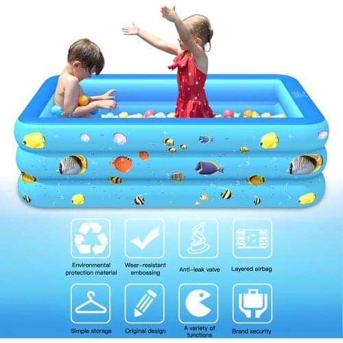 Inflatable Kids Pool for Home Use Oversized Paddle Pool Inflatable Square Baby Pool Inflatable Pool