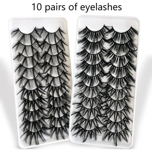 NEW 10Pairs 25mm 4D Mink False Eyelashes Full Volume Wispy Fluffy Natural Long Eyelash Extension Fashion Makeup Beauty Tools