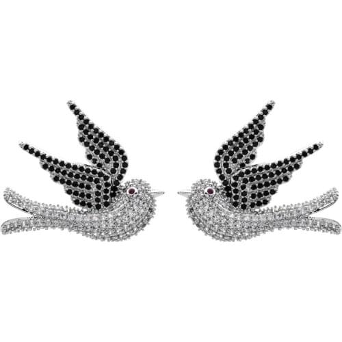 Charming and stylish love bird zircon earrings, Fashion jewelry gifts for girls/womens wedding parties ER-290