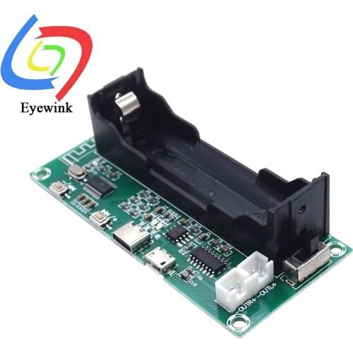 XH-A153 Bluetooth 5.0 Amplifier Board Lithium Battery Holder Dual Channel 2*5W Stereo Class D Amplifiers Active Speaker PAM8403
