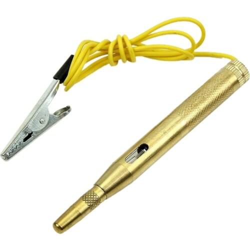 GTBL Auto Car Truck Motorcycle Golden Circuit Voltage Tester Test Pen DC 6V-24V 60CM(Golden)