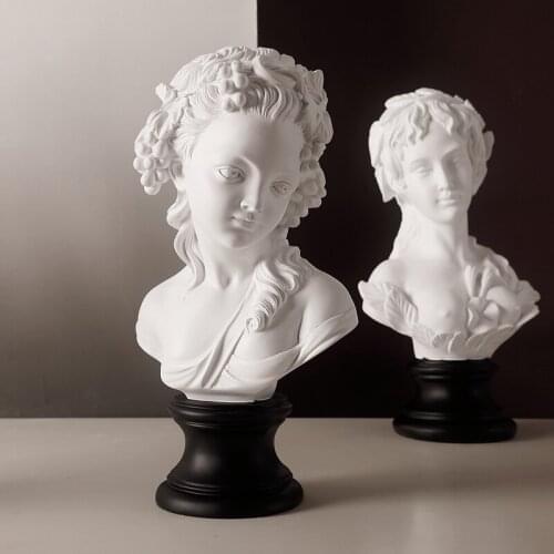 NORDIC GIRL PLASTER PORTRAIT SCULPTURE RESIN ORNAMENTS HOME LIVINGROOM TABLE FURNISHING CRAFTS HOTEL OFFICE FIGURINES DECORATION