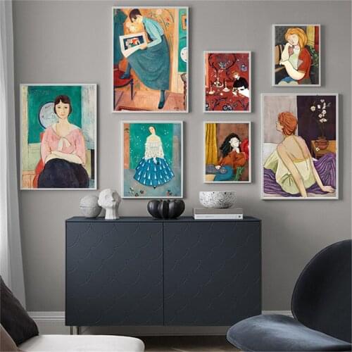 Modern Colorful Girl Wall Art Canvas Painting Nordic Poster Flower Hair Cuadros Wall Pictures For Living Room Vintage Home Decor