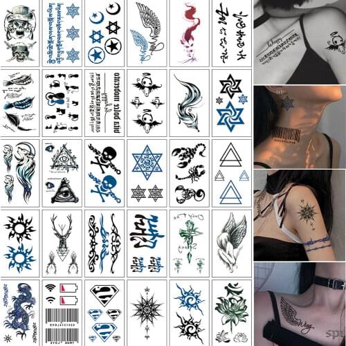 30 Pieces Tattoo Stickers Ankle Arm Clavicle Flash Simulation Waterproof Tattoo Temporary Female Arm Chest Human Body Art