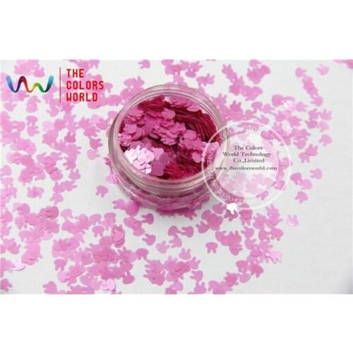 TCP14 Solvent resistant Pearlescent Pink Colors Glitter Rabbit Shape 4MM Size Glitter Spangles for Nail Polish and decoration