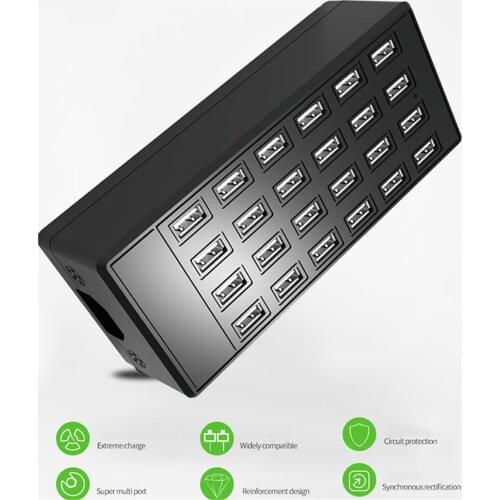 High Power 24 Ports 100W Smart Phone Charger Station Mobile Game Collective Hang-up Charging Station 5V~2A100W Charger