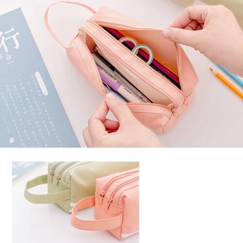 1PCS Cute Colorful Large Capacity Office School Pencil Cases Bags Gifts For Kids Creative Cute Fabric Pen Box Bag Organizer