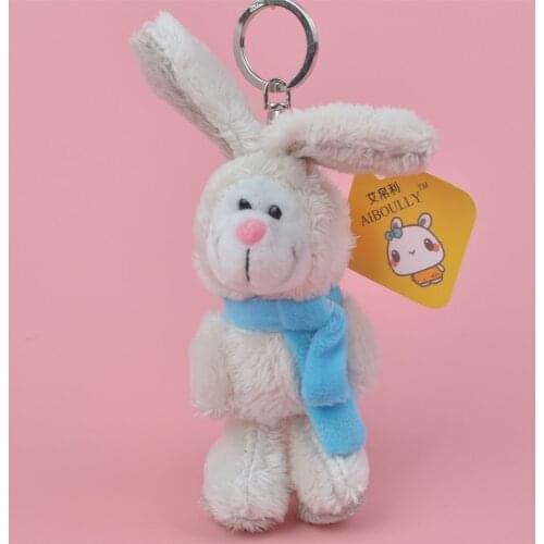 1 Pcs Blue Scarf Rabbit Small Plush Pendant Toy, Kids Doll Keychain / Keyholder Gift Free Shipping