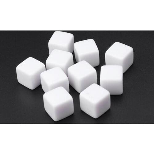10pcs 14mm Acrylic Blank Dice 6 Sided Party Family DIY Games Printing Kid Toys