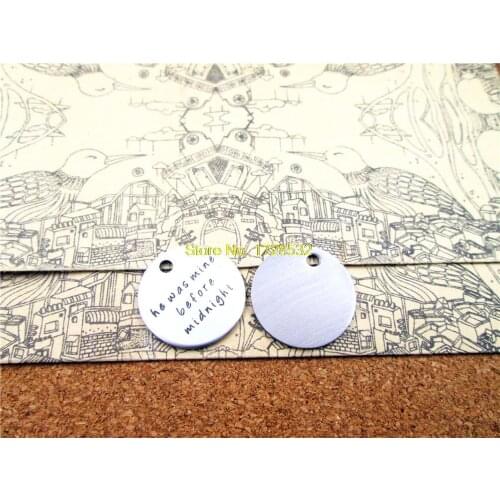 10pcs-stainless steel Charms "he was mine before midnight" DIY Charms Pendants for necklace/bracelet/keychain DIY jewelry