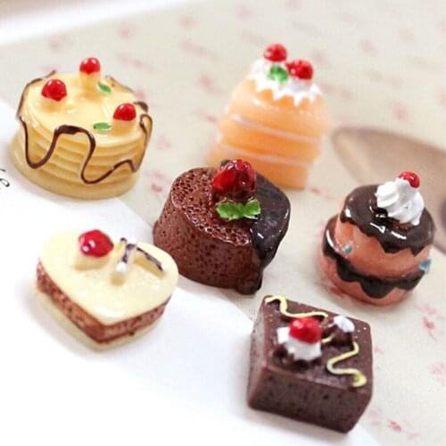 5pcs Simulation Cake Simulation Food Miniature Figurine Pretend Play Kitchen Toy Doll House DIY Accessories Gift Baby Gift 1:12