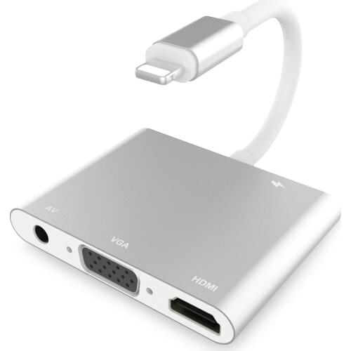 8 Pin to HDMI-compatible VGA Jack Audio TV Adapter Cable Converter For iPhone X iPhone 8 7 7 Plus 6 6S and iPad Series