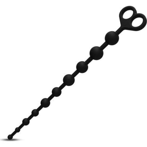 Long Anal Beads Silicone Butt Plug for Beginner Black Prostate Massager Anal Plug Sex Toys for Women Men Gay Masturbator
