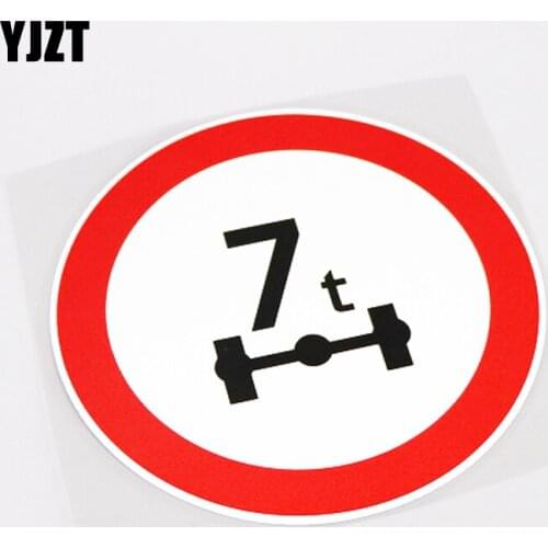YJZT 14CM*13.7CM Personality limit Gross Rail Load On Axle 7t PVC Car Sticker Decal 13-0731