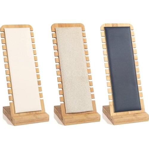 Bamboo Jewelry Display Stand Necklace Display Stand Wooden Multiple Necklace Easel Showcase Display Holder for Necklaces