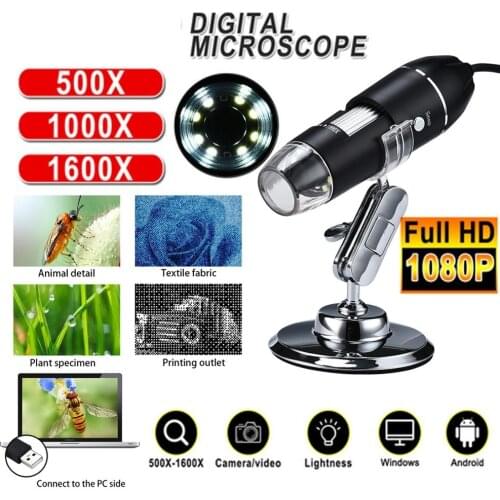 1600X HD Digital Electron Microscope Handheld USB Magnifier Supports WIN XP/7/MAC/VISTA System