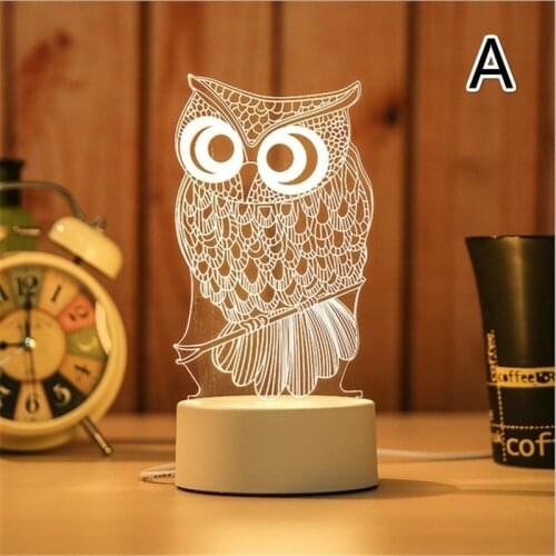 Home Decor with USB Cable Creative 3D Visual LED Night Light Table Lamp Kids Boys Gift Smart Gadgets for Home
