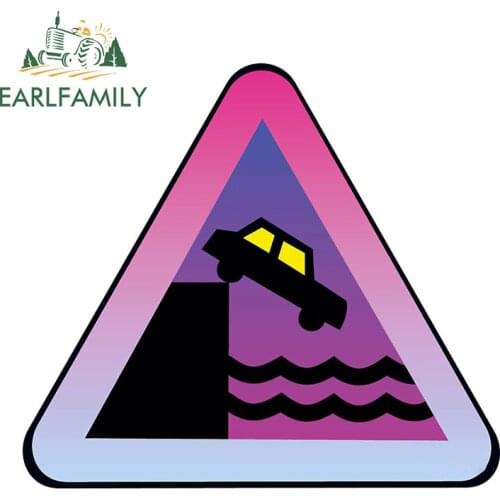 EARLFAMILY 13cm x 11.8cm for Edge of Quay Car Stickers and Decals Warning Sign Sticker Bumper Vinyl Wall Car Decoration