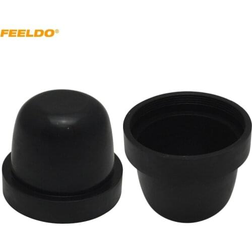 FEELDO 2PCS Car LED Headlight Waterproof DustProof Cover Rubber Anti-Dust Sealing Headlamp Cover Cap 55mm-60mm#5601