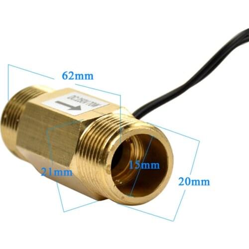 USM-FS21TA Flow Sensor Switch Reed Switch Brass Magnetic Sensor Switch 1.5-12L/min 250V DC 70W 2 wire Saier Sensor iSentrol