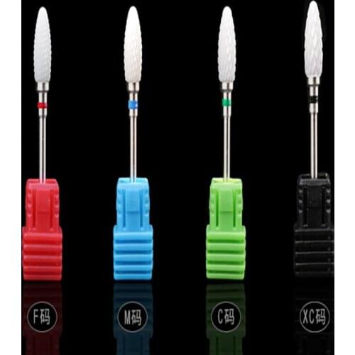 1 Pc 4 Color Ceramic Nail Drill Bit Rotate Burr Milling Cutter Bits For Manicure Pedicure Tools Electric Nail Drill Accessories