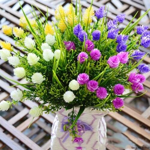 Small Artificial Watery Pine grass Flowers for Home office table decoration fake simulation plastic Flower arrangement plant