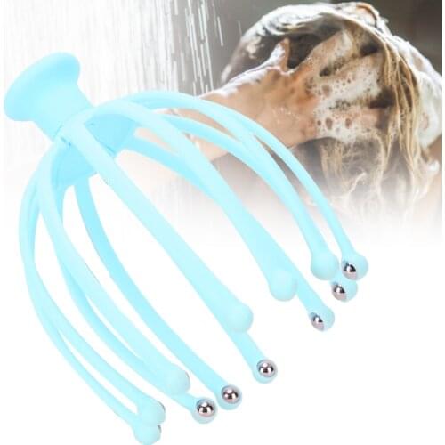 Claw Head Massager Stress Relief Hair Therapy Rolling Ball Scalp Massage Machine(Blue )