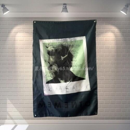 "Memento" Movies Poster Scrolls Flag Bar Cafes Hotel Theme Home Decoration Banners Hanging Art Waterproof Cloth Decoration