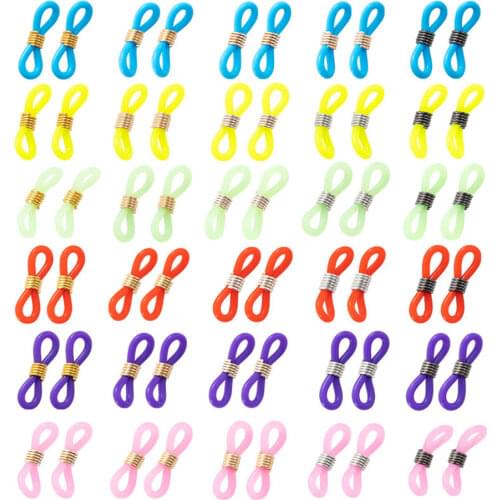 10pcs/ OPP Bag Multi-Color Glasses Drop Resistant Rubber Buckle Accessories With Chain Made In China