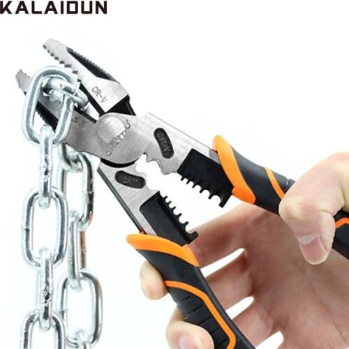 KALAIDUN Multifunction Pliers 8/9 Inch Wire Cutters Diagonal Pliers Cable Stripper Steel Industrial Grade Electrician Hand Tools