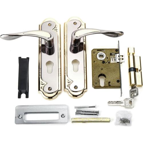 Door Lock Set Privacy Mortise Front Back Bedroom Lever Lever Latch Aluminum Alloy With Handle For Home Security Durable Hardware