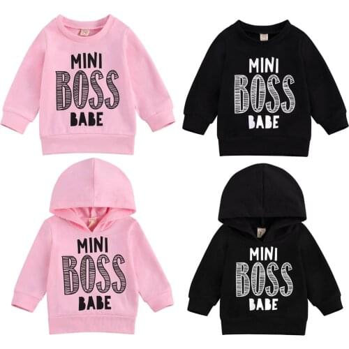 0-3Y Autumn Casual Baby Girls Boys Sweatshirt/Hoodies Tops Letter Print Long Sleeve Pullover Outfits