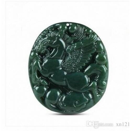 Selling Jewelry>>>Xinjiang Hetian jadeite horse pendant male and female models to success Pegasus round pendant