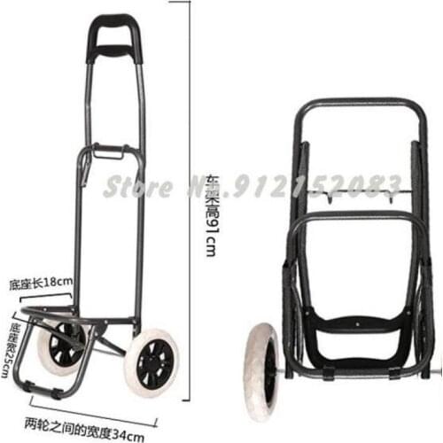 Portable Shopping Cart Grocery Cart Shelf Folding Trolley Truck Frame Travel Cart Trolley With Wheels