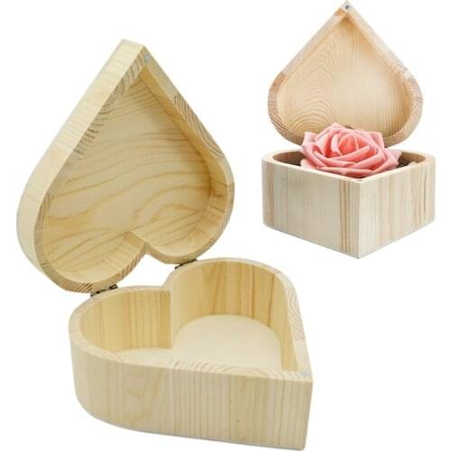 Professional Heart Shaped Wooden Box Retro Wood Packing Heart Box Storage Box Creative Handicrafts Daily Jewelry Case