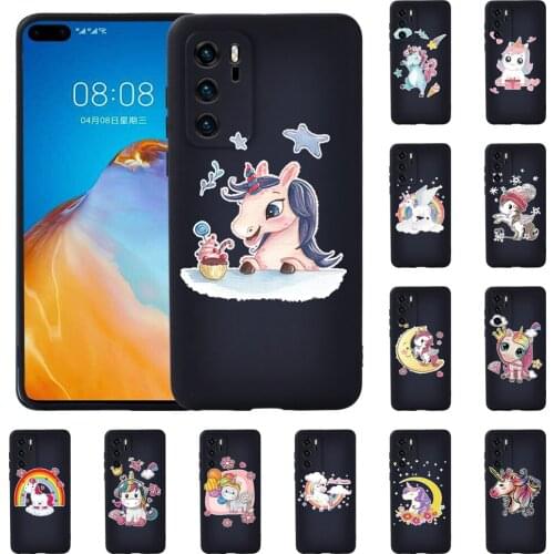 Luxury Soft TPU Silicone Phone Case for Huawei P20/P20 Pro/P30 Pro/P30 Plus/P30 LITE/P40/P40 Pro Unicon Pattern Back Cover