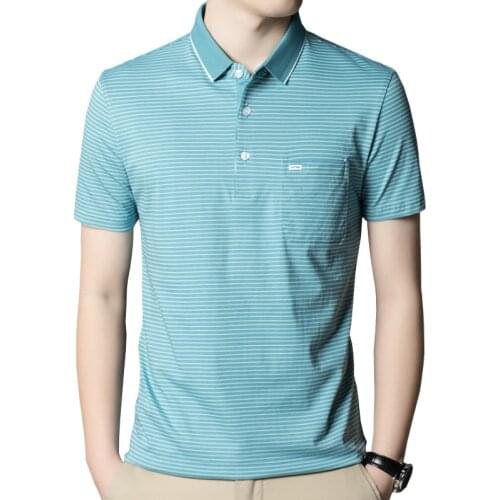 NEW Polo shirt High quality brand striped pocket Casual men polo shirt Summer cotton shirt polo male Brand men clothing