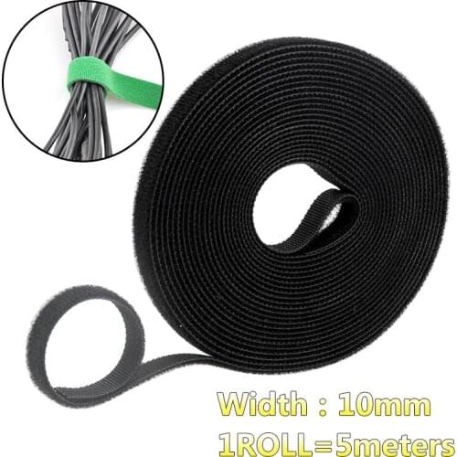 5Meters/Roll 10mm Velcros Self Adhesive Fastener Tape DIY Accessories Reusable Strong Hooks Loops Cable Tie Magic tape