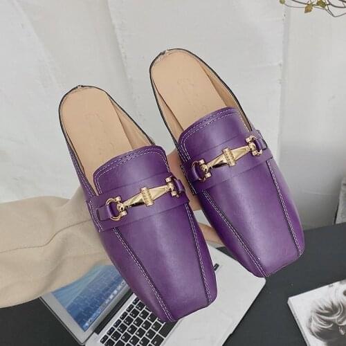 LLOGAI Fashion Low Heel Square Toe Beach Slides Summer New Slippers Woman Mules Comfortable Cover Toe Shoes Comfortable Slipper