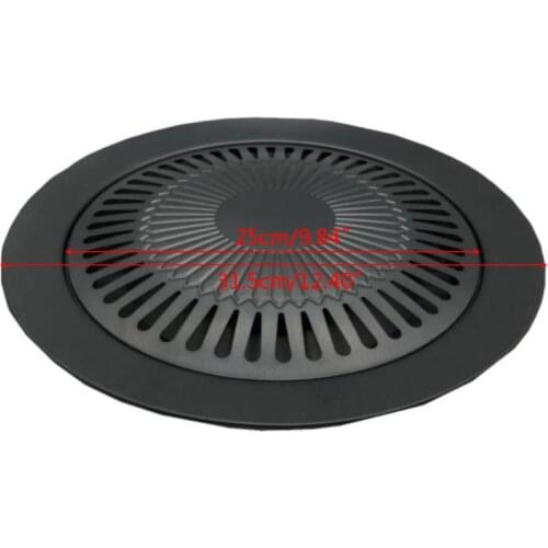 Barbecue Grill Pan Portable Non-Stick Stove Plate Outdoor Korean BBQ Roasting Grill Plates
